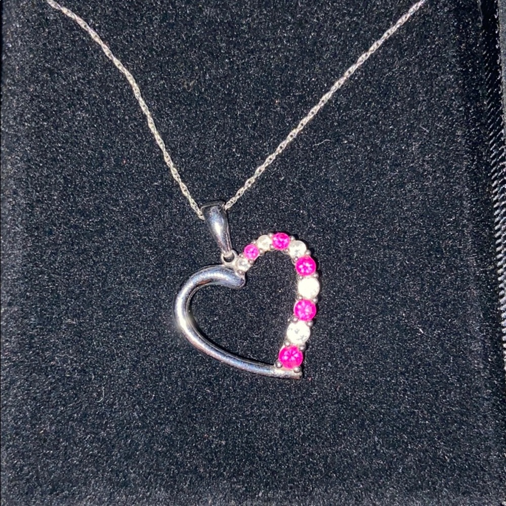 Zales heart pendant sterling silver necklace